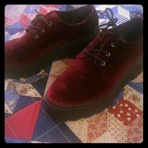 Red velvet shoes